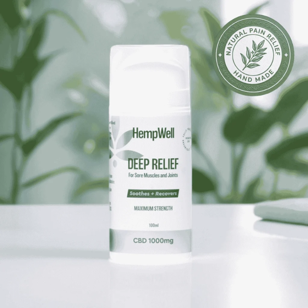 HempWell Cooling Muscle and Joint Cream | 1000mg CBD | 100ml Bottle - Image 2