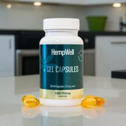 HempWell CBD Capsules 750mg CBD | 25mg Per Cap | 30 Gel Capsules