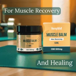 HempWell CBD Muscle Balm | 500mg CBD | 50ml Glass Jar