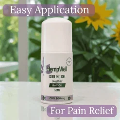 HempWell Cooling CBD Roll-on Gel | 500mg CBD | 50ml Bottle