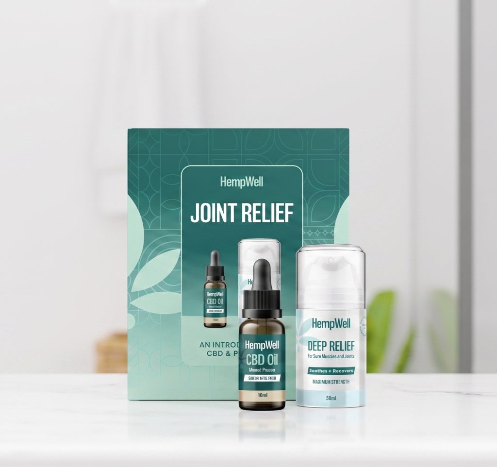 CBD pain relief starter kit with trial size CBD oil and CBD topical cream for joint, muscle and nerve pain