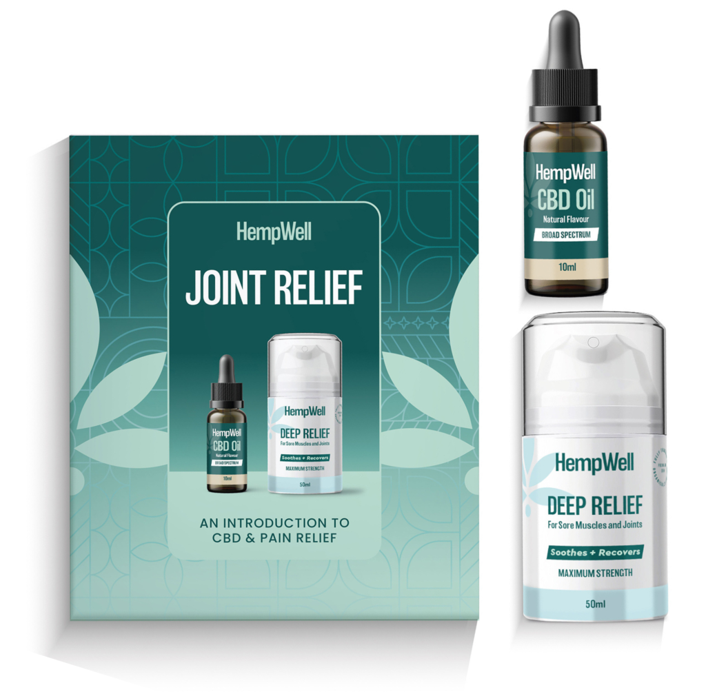 CBD pain relief starter kit with trial size CBD oil and CBD topical cream for joint, muscle and nerve pain