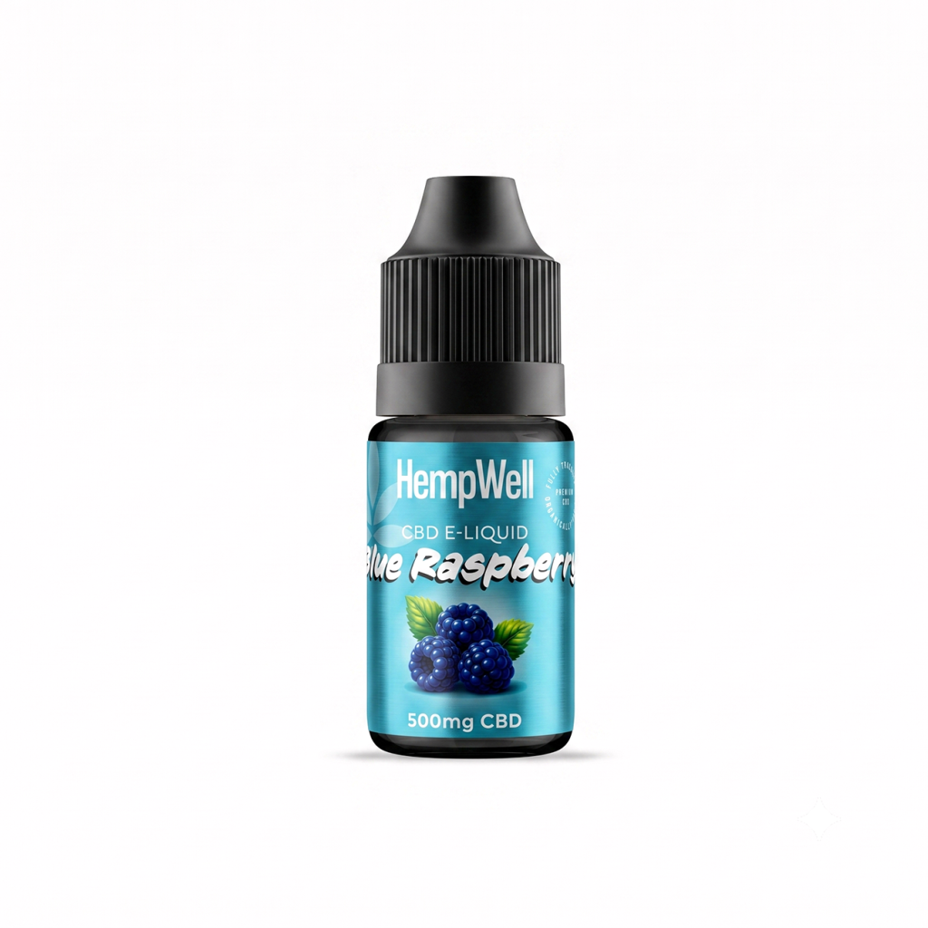 CBD e-liquid vape juice blue raspberry 500mg 30ml