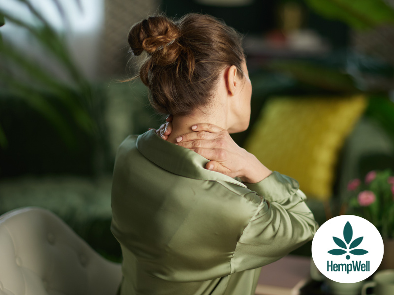 Woman dealing with tension in her neck